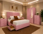 Complete king Bedroom Furniture Set - 2 Door Mirror Wardrobe - Five Drawer Chest - Two Bedside Tables - Image 4