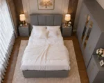 Complete Grey Bedroom Set with Mirrored Wardrobe, 6 Bedside Tables & 5 Drawer Chest - Image 3
