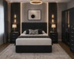 Elegant King Bed Suite - Six Door Wardrobe With Drawers - Five Drawer Chest - Two Bedside Tables - Image 2