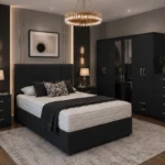 Elegant King Bed Suite - Six Door Wardrobe With Drawers - Five Drawer Chest - Two Bedside Tables