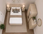 Modern Bedroom Collection - King Bed - Two Door Mirror Wardrobe With Bottom Drawer - Chest of Five Drawers - Bedside Table Pair - Image 2