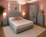 Premium Bedroom Furniture Package - King Bed - Two Door Wardrobe With Mirror - Chest of Five Drawers - Two Bedside Tables