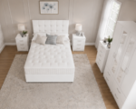 Premium  Bedroom Furniture Set – King Size Bed, Four Door Wardrobe with Four Bottom Drawers, Chest of Five Drawers & Two Bedside Tables - Image 4