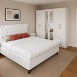 Luxury king Bed Furniture Set - Six Door Wardrobe With Four Drawer - Chest of Five Drawers With Two Bed Side Table