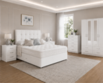 Premium  Bedroom Furniture Set – King Size Bed, Four Door Wardrobe with Four Bottom Drawers, Chest of Five Drawers & Two Bedside Tables - Image 2