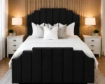 Modern Arizona Double Bed in Black – 160x200 cm-Bed with Mattress