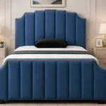Designer Sky Blue Arizona Double Bed 160x200 cm -Premium Frame