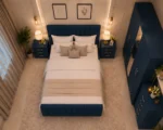 Luxury King Size Bed Furniture Set – Five Door Wardrobe with One Full Length Mirror & Four Bottom Drawers – Chest of Five Drawers with Two Bed Side Tables - Image 4