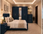 Luxury King Size Bed Furniture Set – Five Door Wardrobe with One Full Length Mirror & Four Bottom Drawers – Chest of Five Drawers with Two Bed Side Tables - Image 3