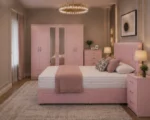 Modern Bedroom Collection - King Size Bed - 6 Door Mirror Wardrobe - Chest of Five Drawers - Two Bedside Cabinets - Image 3