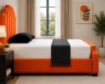 Arizona Heritage Orange Single Bed – Premium Upholstered Design – Single Bed with Mattress - Image 3