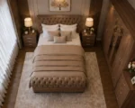 King Size Bed Bedroom Furniture Collection - Six Door Wardrobe With Four Drawer - Chest of Five Drawers With Two Bed Side Table - Image 3