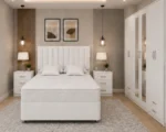 Modern Home Bedroom Set – King Size Divan Bed – Large Mirrored Wardrobe – Chest of Drawers – Bedside Pair - Image 4