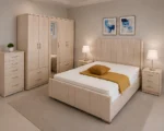 Premium King Size Bedroom Set with Four Door Wardrobe With Four Drawer - Chest of Five Drawers With Two Bed Side Table - Image 2