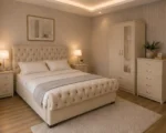 Space Saving Bedroom Set - King Size Bed - 2 Door Wardrobe With Mirror - Five Drawer Chest - Two Bedside Tables - Image 4