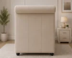 Luxury Beige Upholstered Single Sleigh Bed – Modern Bedroom Furniture-Luxury Bed 90 × 190 cm - Image 3