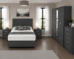 Complete Luxury Furniture Suite – King Size Bed with 5 Door Wardrobe, Five Drawer Chest & Two Matching Bed Side Tables - Image 2