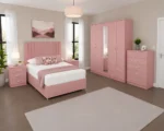 King Size Bed Furniture Set – 5 Door Wardrobe with Full Length Mirror & 4 Bottom Drawers - Image 5