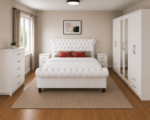 Luxury King Size Bed Furniture Set - Six Door Wardrobe With Four Drawer - Chest of Five Drawers With Two Bed Side Table - Image 3