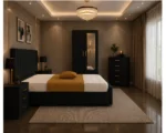 Premium Home Bedroom Set - King Bed - Two Door Wardrobe With Mirror - Five Drawer Chest - Two Bedside Tables - Image 4