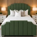 Arizona Designer Super King Bed Frame in Forest Green – Premium Velvet Finish