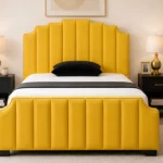 Premium Yellow Arizona Double Bed with Optional Mattress-Double Bed with Mattress