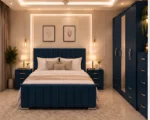 Luxury King Size Bed Furniture Set – Five Door Wardrobe with One Full Length Mirror & Four Bottom Drawers – Chest of Five Drawers with Two Bed Side Tables - Image 5