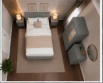 King Bed Bedroom Collection - Two Door Mirror Wardrobe With Bottom Drawer - Five Drawer Chest - Bedside Table Pair - Image 4