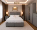 Luxury King Size Bed Set – Six Door Wardrobe with Mirror & Drawers – Five Drawer Chest – Two Bedside Tables