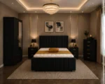 Premium Home Bedroom Set - King Bed - Two Door Wardrobe With Mirror - Five Drawer Chest - Two Bedside Tables