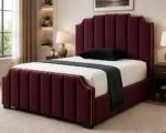 Premium Maroon Arizona King Size Bed Frame – Modern Bedroom Furniture
