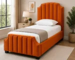 Arizona Heritage Orange Single Bed – Premium Upholstered Design – Single Bed with Mattress - Image 2