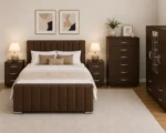 Luxury King Size Bed Suite - Four Door Wardrobe With Full Length Mirror And Bottom Drawers - Chest of Five Drawers - Two Bedside Tables - Image 2