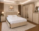 Luxury King Size Bed Set – Six Door Wardrobe with Mirror and Drawers – Five Drawer Chest – Two Bedside Tables - Image 2