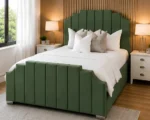 Arizona Forest Green King Size Upholstered Bed Frame - Luxury Velvet Platform Bed with Modern Headboard - Image 4