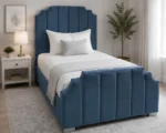 Arizona Serenity Soft Blue Luxury Single Bed Frame-Single Bed(90*190cm)-Bed with Mattress - Image 2