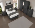 Complete Luxury Furniture Suite – King Size Bed with 5 Door Wardrobe, Five Drawer Chest & Two Matching Bed Side Tables - Image 3