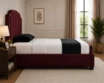 Premium Maroon Arizona King Size Bed Frame – Modern Bedroom Furniture - Image 4