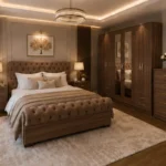 King Size Bed Bedroom Furniture Collection - Six Door Wardrobe With Four Drawer - Chest of Five Drawers With Two Bed Side Table