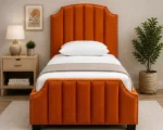 Arizona Heritage Orange Single Bed – Premium Upholstered Design – Single Bed with Mattress