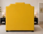 Golden Yellow Designer Collection-Golden Yellow Arizona Super King Bed-Luxury Upholstered Velvet Finish - Image 4