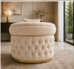 Luxury Cream Tufted Accent Chair - Beige Arm Chair - Madrid 1 Seater Sofa - Image 4