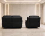 Roma Black Recliner Sofa Set 2 + 1 Seater - Comfortable Reclining Sofa for Living Room - Image 4
