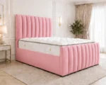 Rose Pink 6ft Super King Bed – Luxury Upholstered Headboard with Mattress - Image 4