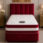 Red Single Divan Bed with Mattress & Drawers – 3ft (90 × 190 cm)