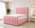 Rose Pink 6ft Super King Bed – Luxury Upholstered Headboard with Mattress