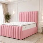Rose Pink 6ft Super King Bed – Luxury Upholstered Headboard with Mattress