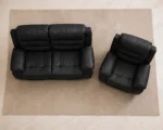 Roma Black Recliner Sofa Set 2 + 1 Seater - Comfortable Reclining Sofa for Living Room - Image 3