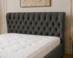 Charcoal Double Oxford Bed with Mattress – 4ft 6in Premium Upholstered Design - Image 4