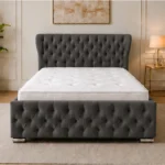 Slate Grey Oxford Super King Bed – Sophisticated 6ft Frame with Plush Upholstery & Mattress